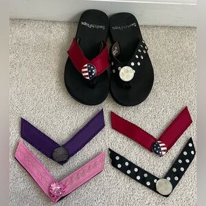 SwitchFlops M (Toddler 11/12) Set, Four Interchangeable Straps!